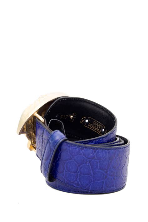 blue and gold versace belt|versace v belt.